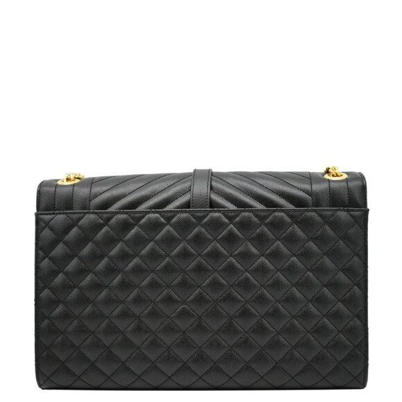 YVES SAINT LAURENT Envelope Large  Mix Matelasse Leather Wallet Black - Picture 4 of 14